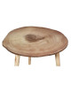 MOON Table basse style contemporain coloris naturel pieds métal  L 49 x l 48 cm