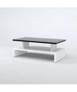 AFTER Table basse style contemporain noir et blanc satiné  L 97 x l 51 cm