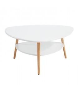 AUGUSTINE Table basse  scandinave   Laqué blanc satiné   80x80 cm