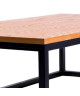 FACTO Table basse style industriel en métal époxy noir  plateau placage bois chene  L 110 x l 60 cm