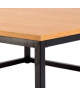FACTO Table basse style industriel en métal époxy noir  plateau placage bois chene verni  L 85 x l 85 cm