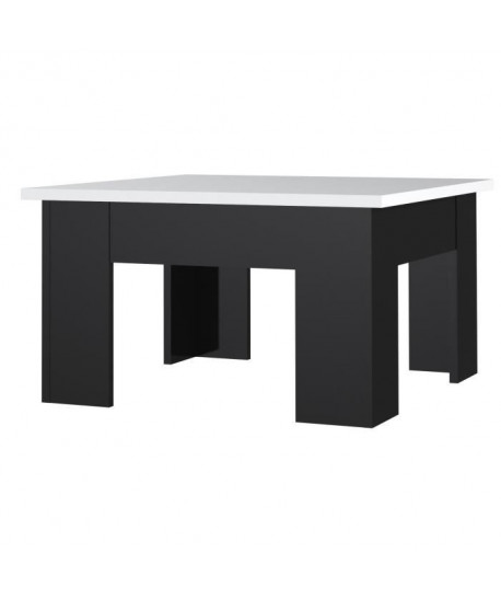 FINLANDEK Table basse carrée PILVI style contemporain  Blanc et noir mat  L 75 x l 75 cm