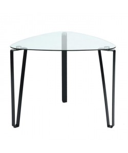 STOKE Table basse style contemporain noir brillant  L 56 x l 56 cm