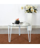 STOKE Table basse style contemporain blanc brillant  L 56 x l 56 cm