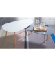 KIVI Lot de 2 tables basses gigognes scandinave blanc laqué et gris mat  L 98 x l 61 et L 88 x l 48 cm
