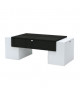 LUCKY Table basse style contemporain noir et blanc brillant  L 123 x l 42 cm