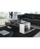 LUCKY Table basse style contemporain noir et blanc brillant  L 123 x l 42 cm