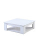 MANHATTAN Table basse carrée style contemporain blanc mat  L 89 x l 89 cm