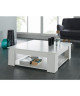 MANHATTAN Table basse carrée style contemporain blanc mat  L 89 x l 89 cm