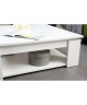 MANHATTAN Table basse carrée style contemporain blanc mat  L 89 x l 89 cm