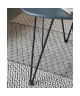 SIXTIES Set de 2 tables basses vintage laquées gris semi mat  pieds métal laqué noir  L 40 x l 40 cm et L 60 x l 60 cm