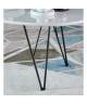 SIXTIES Table basse vintage laquée blanc brillant  pieds métal laqué noir  L 98 x l 60 cm