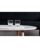STONE Table basse ovale scandinave blanc laqué  L 88 x l 48 cm