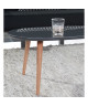 STONE Table basse ovale scandinave gris laqué  L 88 x l 48 cm