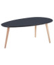 STONE Table basse ovale scandinave noir laqué  L 88 x l 48 cm