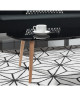 STONE Table basse ovale scandinave noir laqué  L 88 x l 48 cm