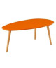 STONE Table basse ovale scandinave orange laqué  L 88 x l 48 cm