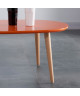 STONE Table basse ovale scandinave orange laqué  L 88 x l 48 cm