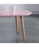 STONE Table basse ovale scandinave rose pastel laqué  L 88 x l 48 cm