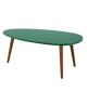 STONE Table basse ovale scandinave vert foret laqué  L 88 x l 48 cm