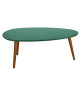 STONE Table basse ovale scandinave vert foret laqué  L 88 x l 48 cm