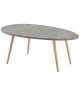 STONE Table basse ovale scandinave effet béton foncé  L 98 x l 61 cm