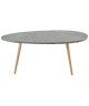 STONE Table basse ovale scandinave effet béton foncé  L 98 x l 61 cm