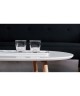 STONE Table basse ovale scandinave blanc laqué  L 98 x l 61 cm