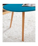 STONE Table basse ovale scandinave bleu paon laqué  L 98 x l 61 cm