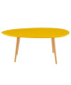 STONE Table basse ovale scandinave jaune moutarde laqué  L 98 x l 61 cm