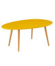 STONE Table basse ovale scandinave jaune moutarde laqué  L 98 x l 61 cm