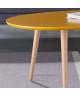 STONE Table basse ovale scandinave jaune moutarde laqué  L 98 x l 61 cm