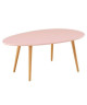 STONE Table basse ovale scandinave rose pastel laqué  L 98 x l 61 cm