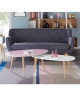 STONE Table basse ovale scandinave rose pastel laqué  L 98 x l 61 cm