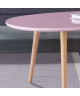 STONE Table basse ovale scandinave rose pastel laqué  L 98 x l 61 cm