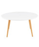 Table basse style scandinave en MDF laqué blanc brillant  L 80 x l 80 cm