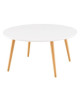 Table basse style scandinave en MDF laqué blanc brillant  L 80 x l 80 cm