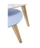 STONE Set de 2 tables basses contemporain blanc et bleu  pieds en bois pin  L 60  80 cm