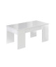 SWING Table basse relevable style contemporain blanc brillant  L 100 x l 50 cm