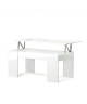 SWING Table basse relevable style contemporain blanc brillant  L 100 x l 50 cm