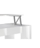 SWING Table basse relevable style contemporain blanc brillant  L 100 x l 50 cm