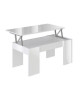 SWING Table basse relevable style contemporain blanc brillant  L 100 x l 50 cm
