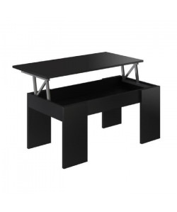 SWING Table basse relevable style contemporain noir mat  L 100 x l 50 cm