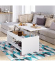 HAPPY Table basse relevable style contemporain blanc mat  L 100 x l 50 cm