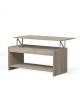 HAPPY Table basse transformable style contemporain laminé chene sonoma  L 100 x l 50 cm