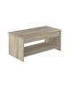 HAPPY Table basse transformable style contemporain laminé chene sonoma  L 100 x l 50 cm