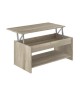 HAPPY Table basse transformable style contemporain laminé chene sonoma  L 100 x l 50 cm