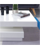 VEGAS Table basse transformable  Contemporain  Blanc  75x75cm laqué blanc brillant