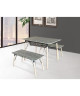 BRANTFORD Ensemble table et chaises de 4 a 6 personnes contemporain en métal ivoire et MDF gris  L 110 x l 70 cm