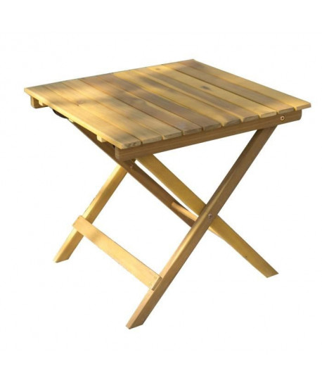 Petite table carrée pliable en bois d\'acacia  48x48x45cm  Marron